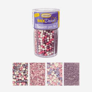 Mix Posypek Cukrowych RÓŻOWA, LILIOWA, Perełki Serduszka, 150 g