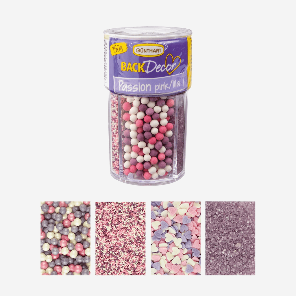 Mix Posypek Cukrowych RÓŻOWA, LILIOWA, Perełki Serduszka, 150 g
