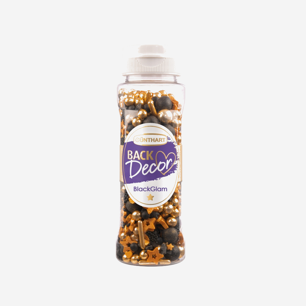 Mix posypek Premium BLACK GLAM, 110 g posypka CZARNA, ZŁOTA