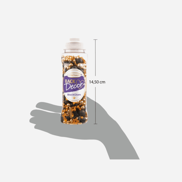 Mix posypek Premium BLACK GLAM, 110 g posypka CZARNA, ZŁOTA - obrazek 3