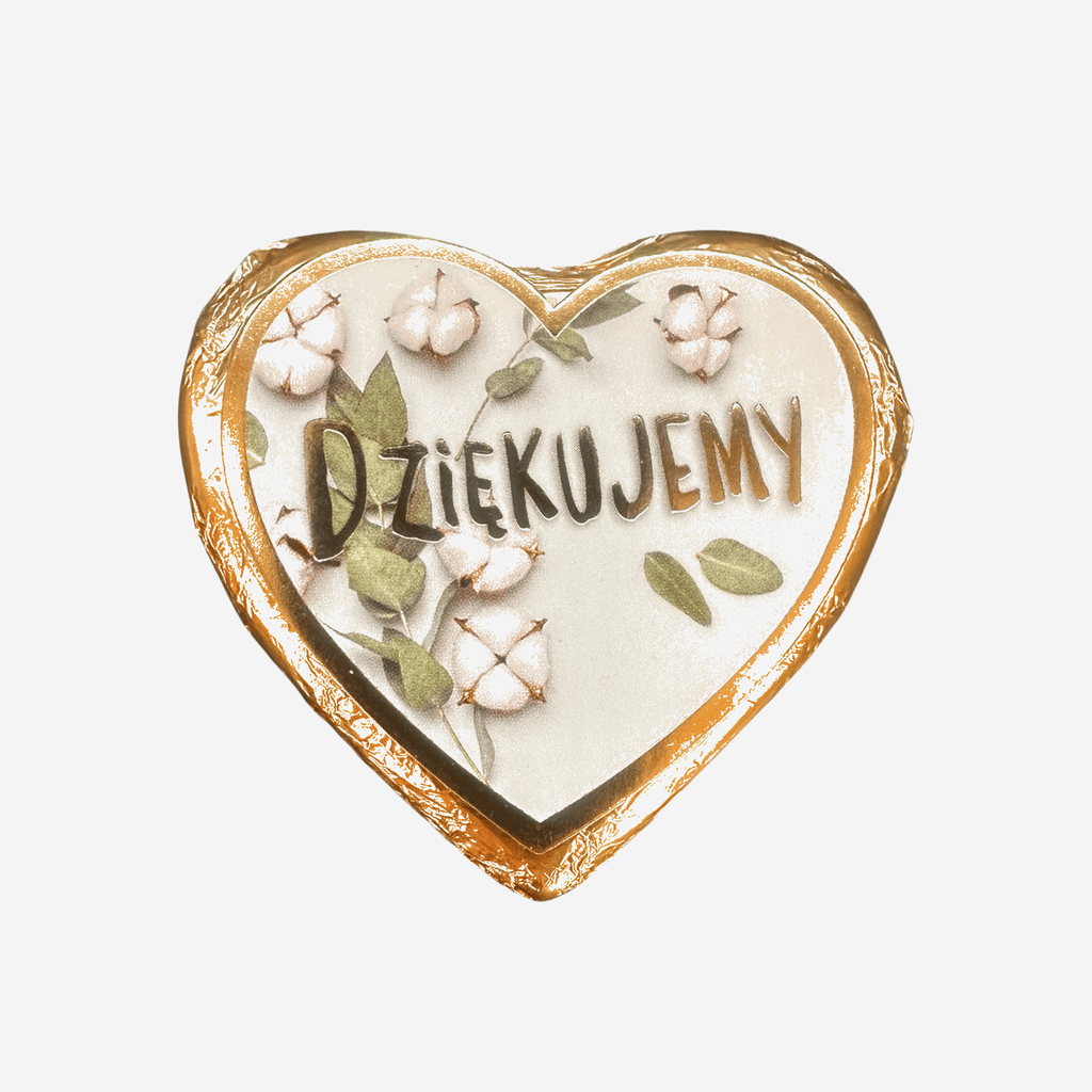 PRALINY PREMIUM W KSZTAŁCIE SERCA DZIĘKUJĘ, DZIĘKUJEMY - WESELE