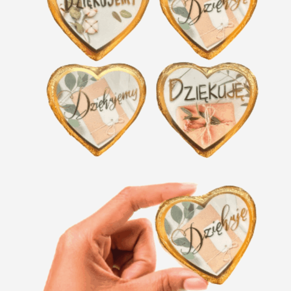 PRALINY PREMIUM W KSZTAŁCIE SERCA DZIĘKUJĘ, DZIĘKUJEMY - WESELE - obrazek 2
