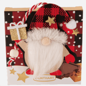 Małe Pudełko Pralin z Ozdobną Drewnianą Zawieszką -Mikołaja