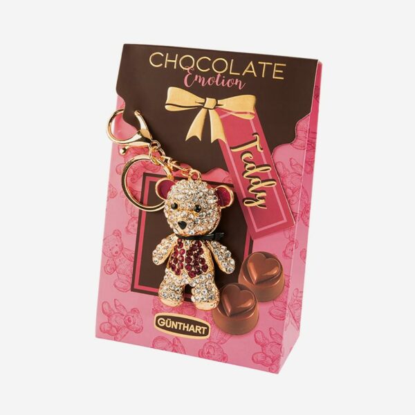 CZEKOLADOWY PREZENT PRALINY PREMIUM Z BRELOKIEM TEDDY - RÓŻOWY - obrazek 5