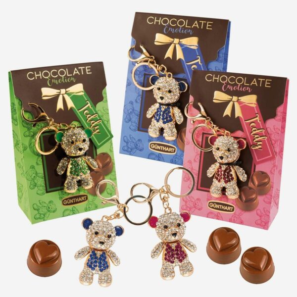 CZEKOLADOWY PREZENT PRALINY PREMIUM Z BRELOKIEM TEDDY - RÓŻOWY - obrazek 2