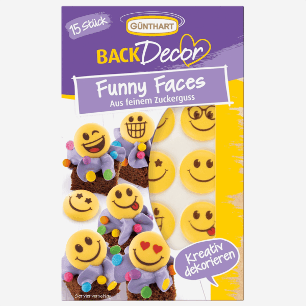 Cukrowe buźki Funny Faces, 15 sztuk