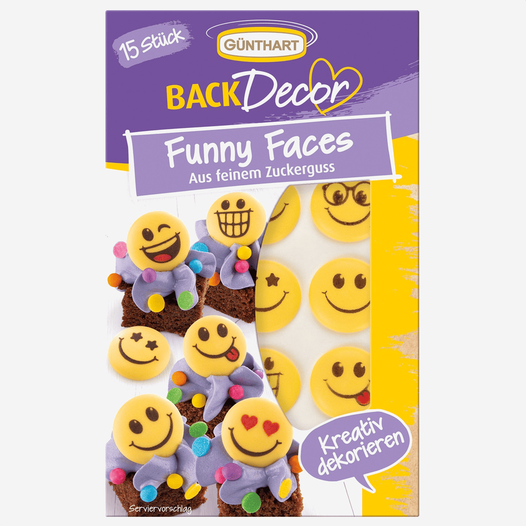 Cukrowe buźki Funny Faces, 15 sztuk