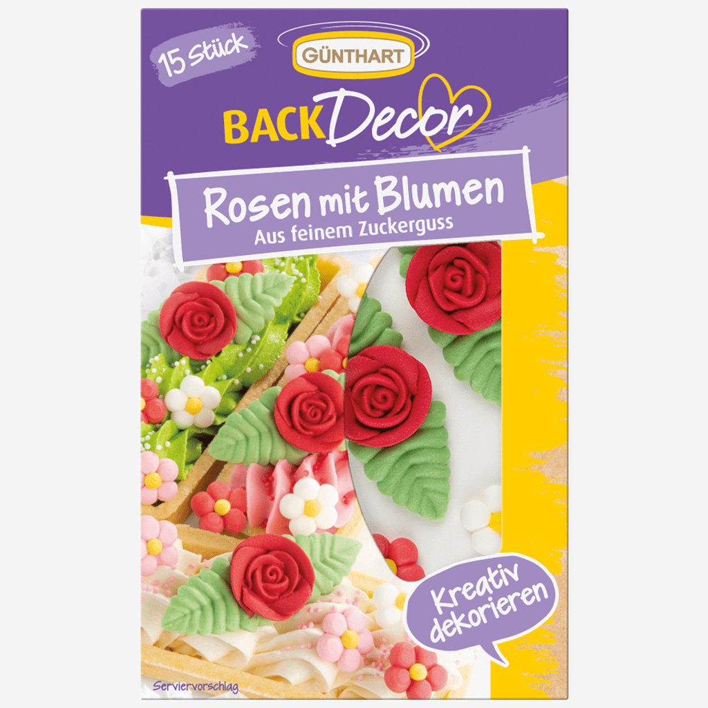 Cukrowe Róże i Kwiaty, 15 szt