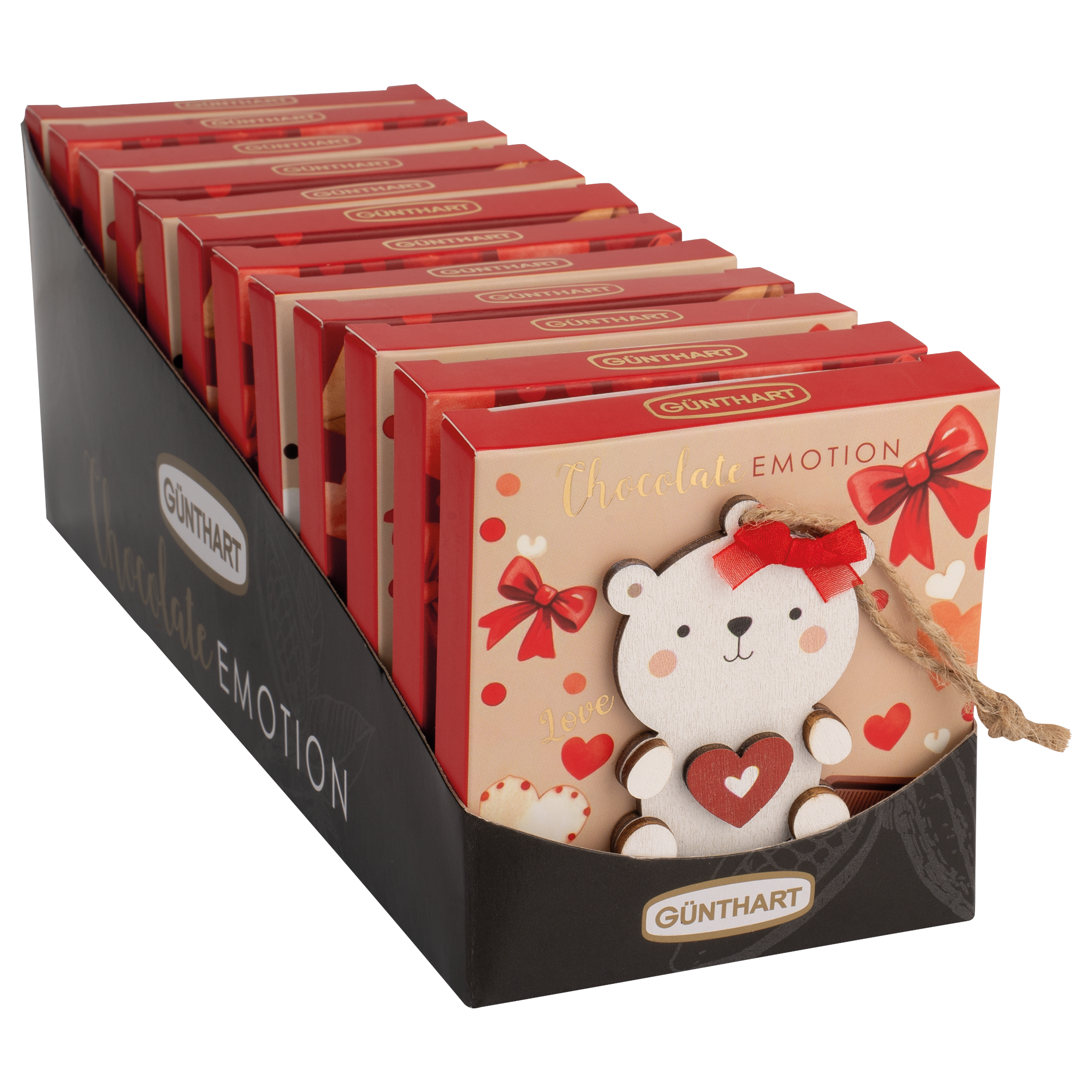 Małe Pudełko Pralin z Drewnianą Zawieszką Misia - obrazek 2