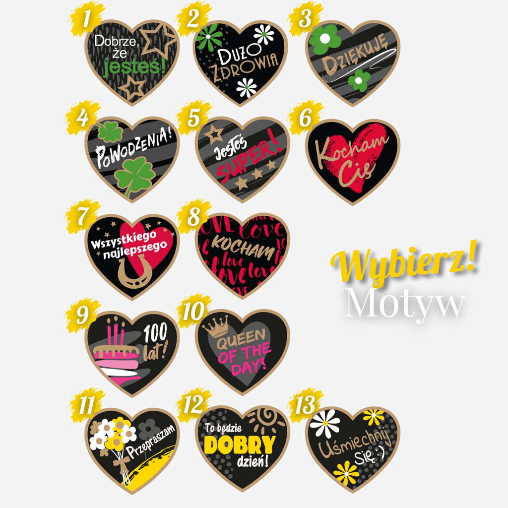 Pralinowe Serce z Przesłaniem-Motywem