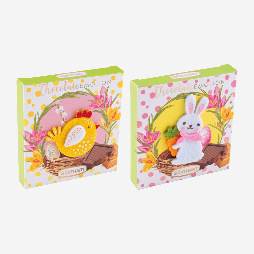 Małe Pudełko Pralin z Filcową Ozdobą Wielkanocną