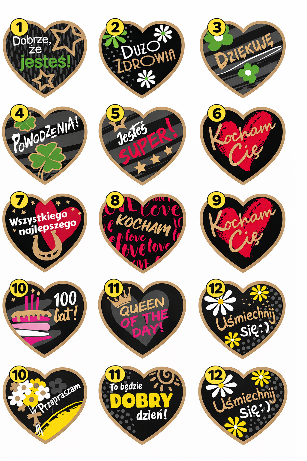 Pralinowe Serce z Przesłaniem-Motywem